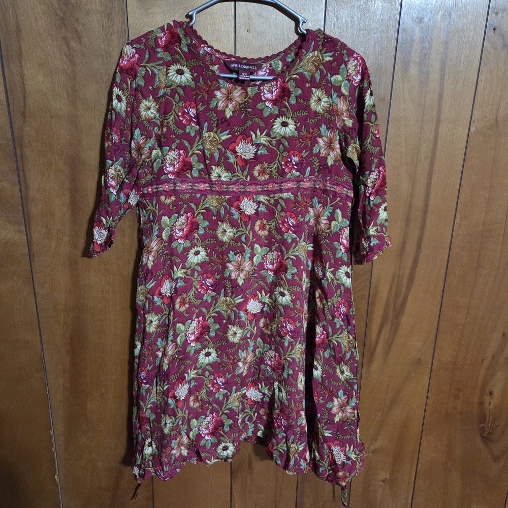 April Cornell Dress Womens 11 12 Front Mini Sundress Boho Cottagecore